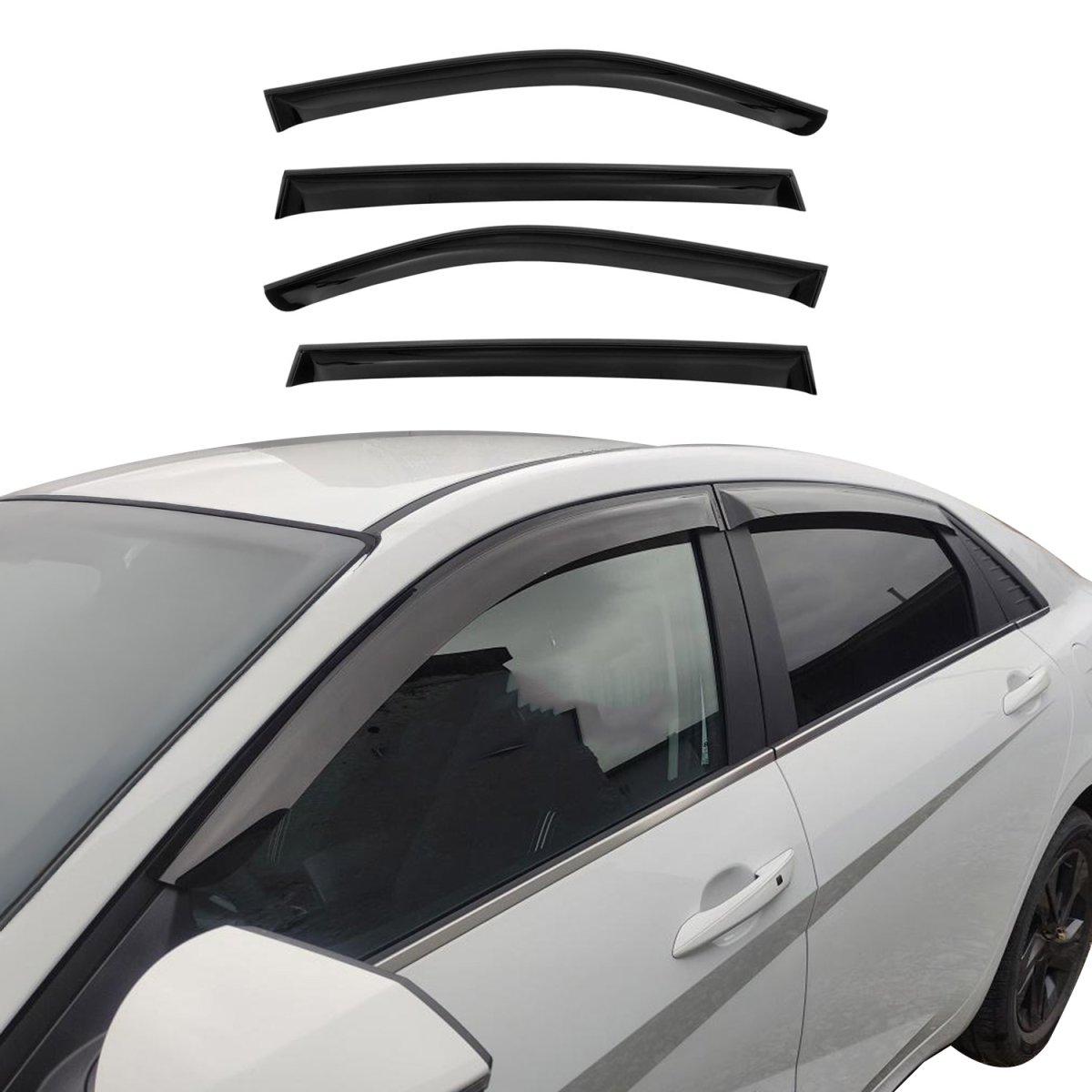 Honda Civic Wind Deflector - Omac - Acrylic 4 Pcs - Black - '06-'11